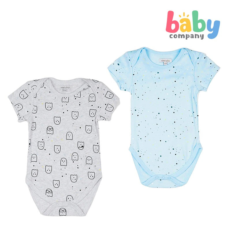 Mother's Choice 2pc Set Bodysuit - Blue Polka Ghost