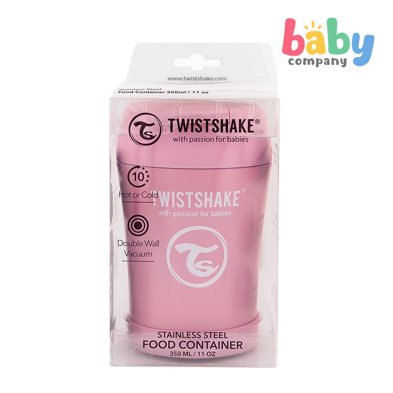 Twistshake Insulated Food Container 350ml - Pastel Pink