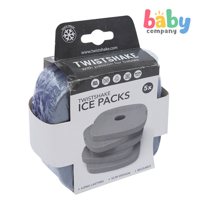 Twistshake Ice Packs 5pc/pk Grey