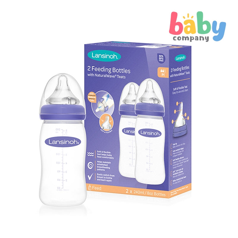 Lansinoh Feeding Bottle with Natural Wave Teat - Pack of 2