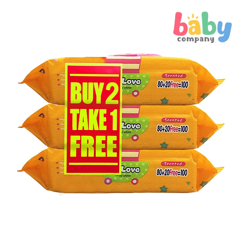 Unilove Soft Scented Wipes - 100 Sheets (Buy 2 Take 1)