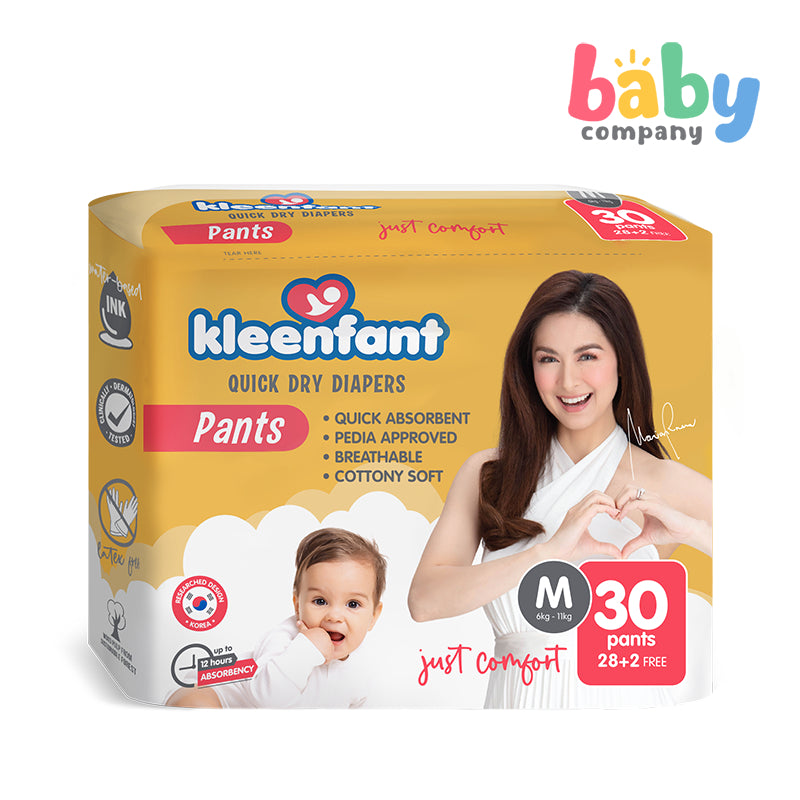 Kleenfant Quick Dry Diaper Pants - Medium, 30 Pads