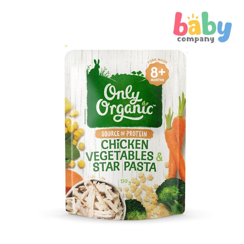 Only Organic Chicken, Vegetables & Star Pasta (8+ mos) 170g