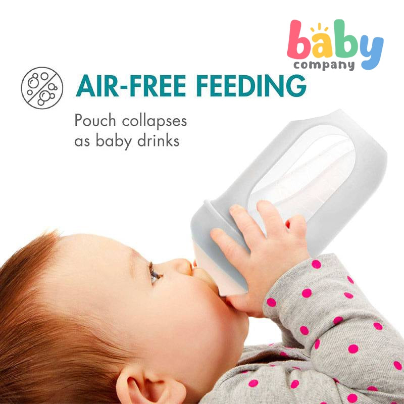 Boon 4oz/118ml Single Nursh Silicone Pouch Bottle - Gray