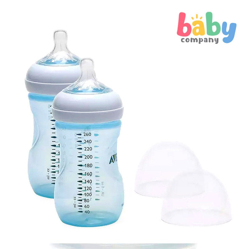 Philips Avent Natural Bottle 9oz Twin Blue1
