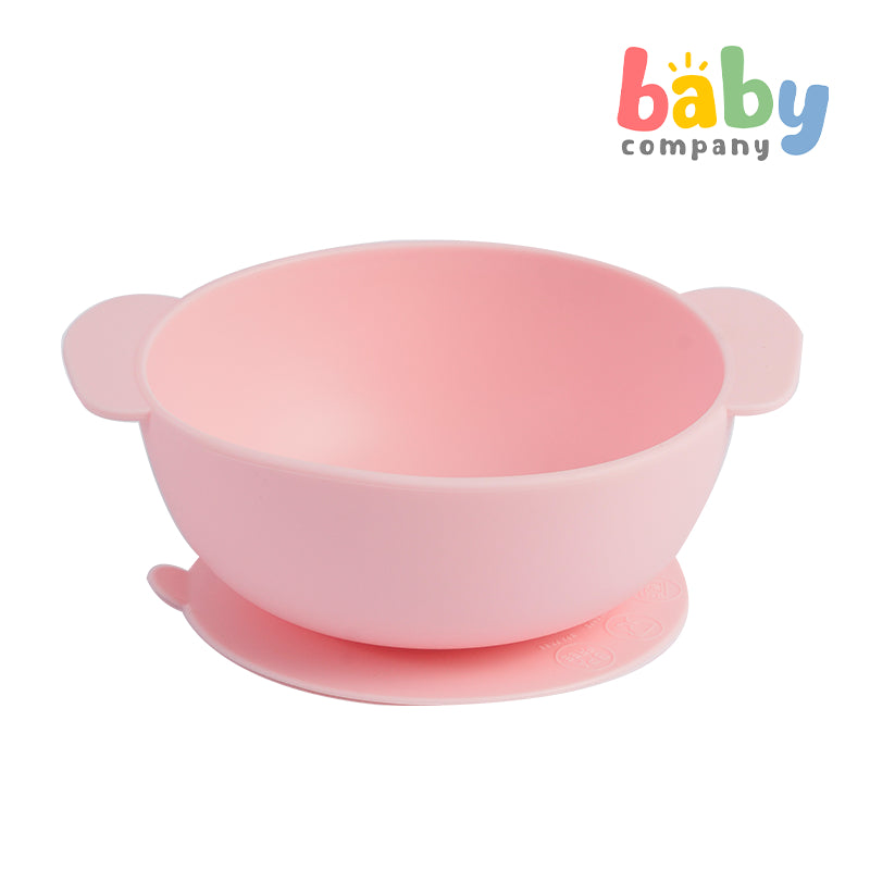 Mom & Baby Silicone Bowl, Elephant - Pink