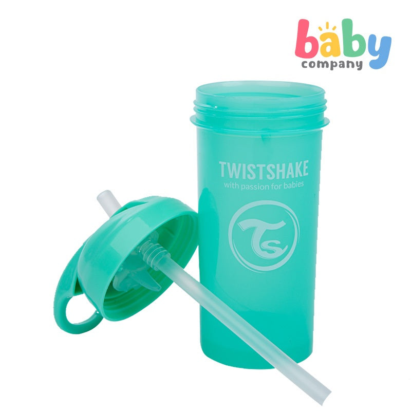 Twistshake Straw Cup 360ml 6+m - Pastel Green