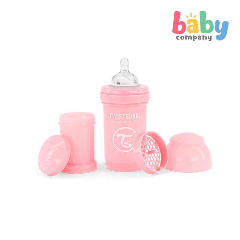 Twistshake Feeding Bottle Anti-Colic 180ml - Pastel Pink