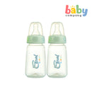 Coral Babies Regular Feeding Bottles with Anti-Colic Silicone Nipple - 4oz, Pack of 2
