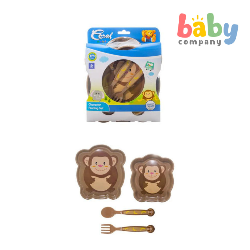 Coral Babies Cute Animals Character Feeding Set