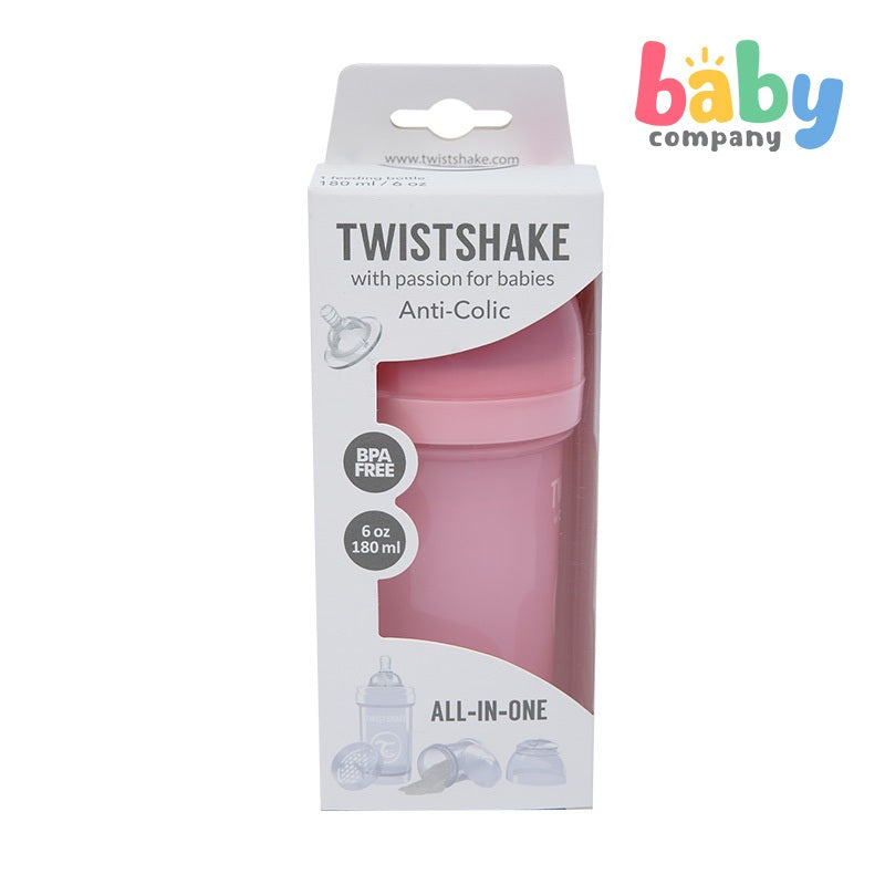 Twistshake Feeding Bottle Anti-Colic 180ml - Pastel Pink