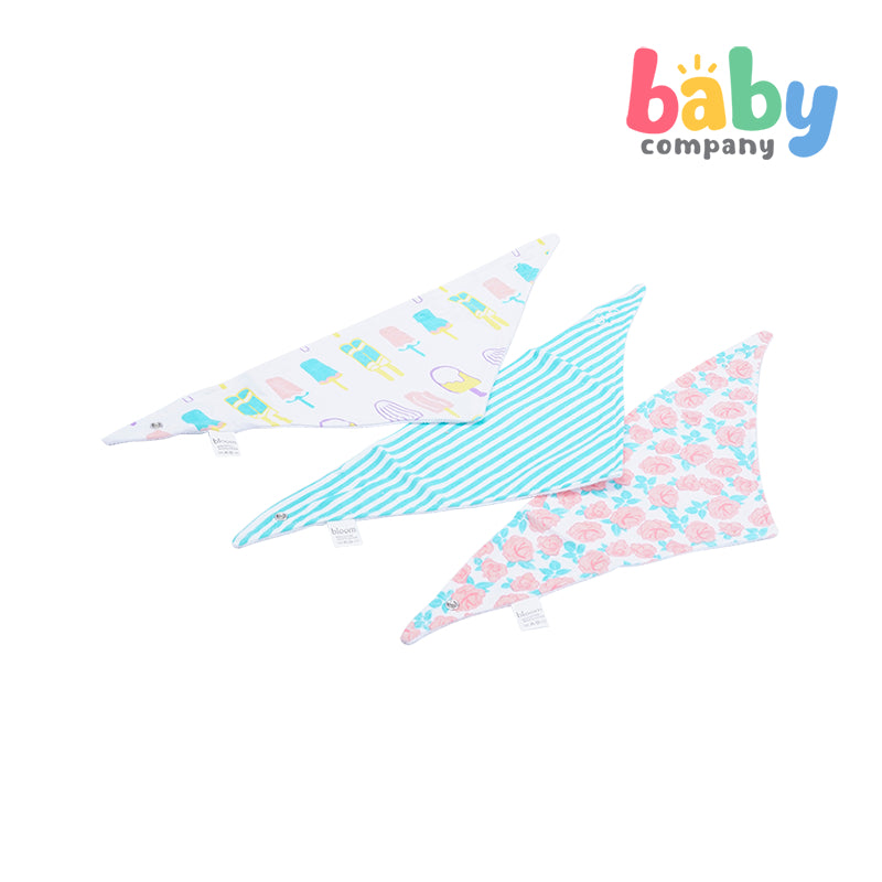 Bloom 3-Piece Bandana Bib - Ice Cream, Stripes & Flowers