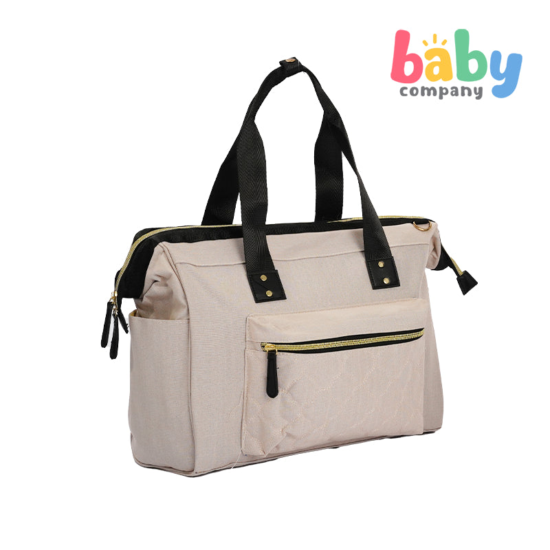 Baby Company Diaper and Travel Tote Bag with Diaper Changing Pad - Cream