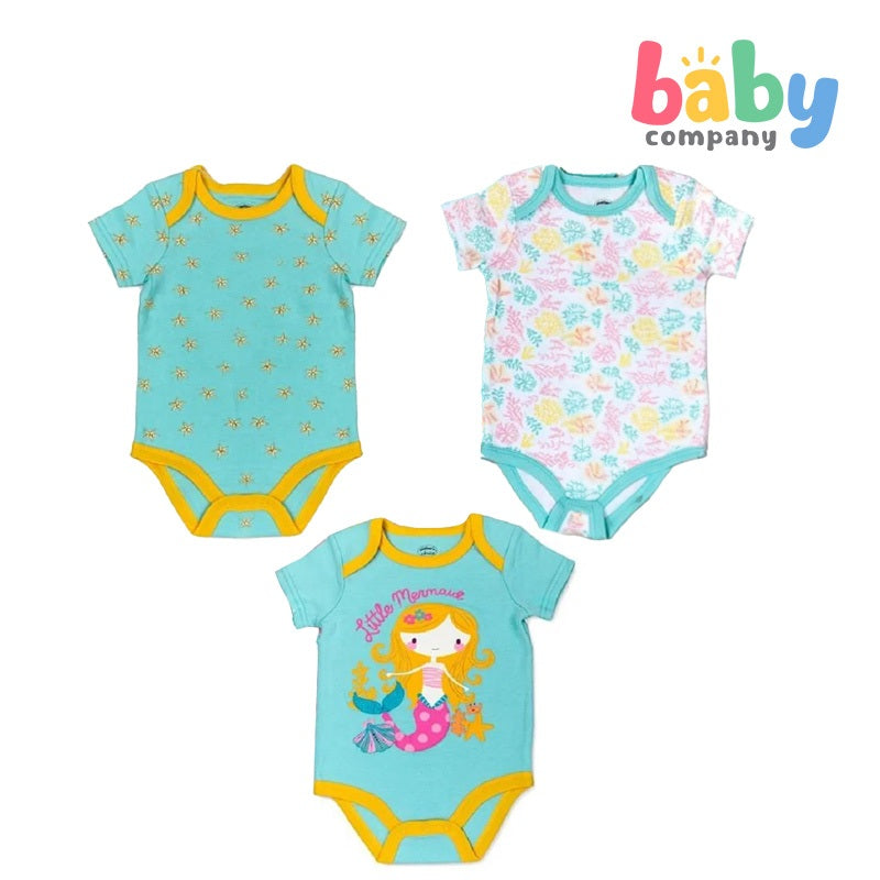 Mother's Choice 3Pcs Bodysuit Set, Little Mermaid