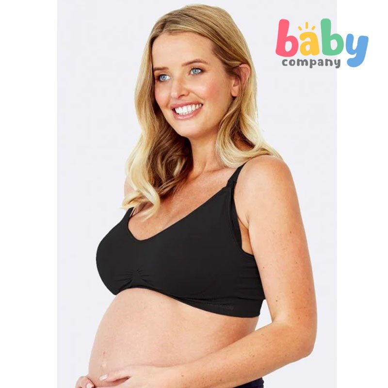 Mamaway Responsive Antibacterial Seamless Maternity Nursing Bra Black