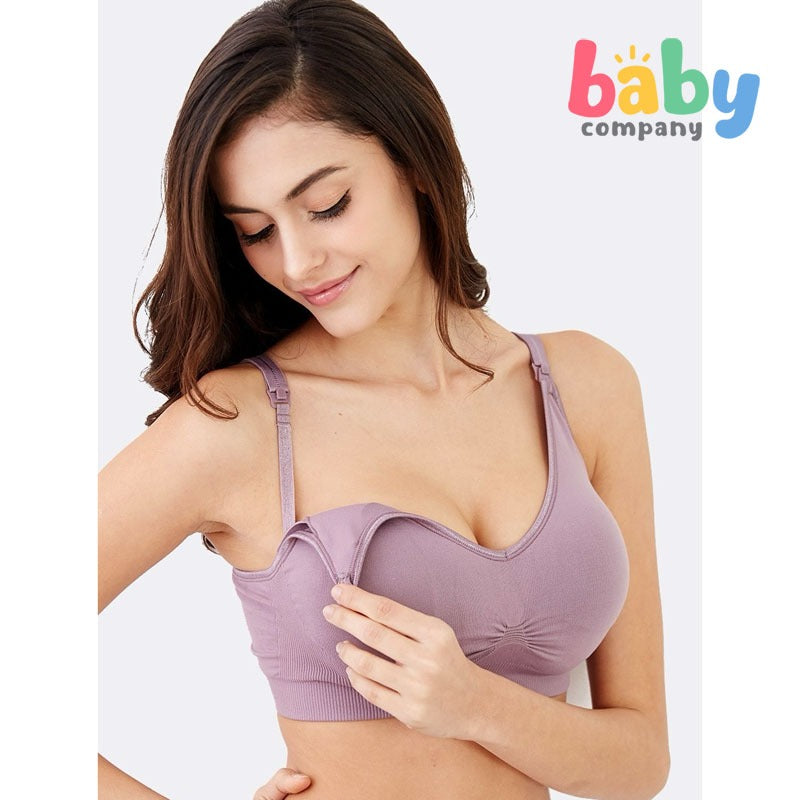 Mamaway 98811P Seamless Maternity & Nursing Antibacterial Bra Dusty Small - Purple