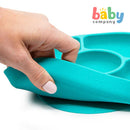 BBLUV Yümi 4-Section Silicone Plate And Spoon Set - Aqua