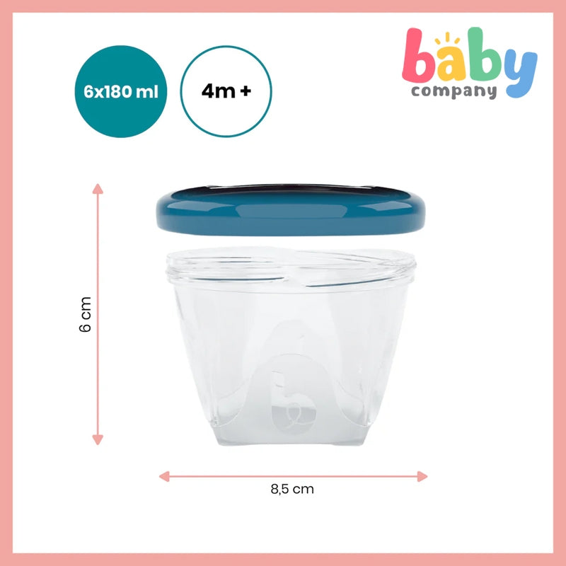 Babymoov Babybowls Rewritable Airtight Food Storage Containers (6 x 180ml)