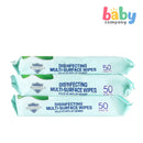(Buy 2, Get 1) Force Shield Disinfecting Multi-Surface Wipes Fresh Mint - 50 sheets x 3 Packs