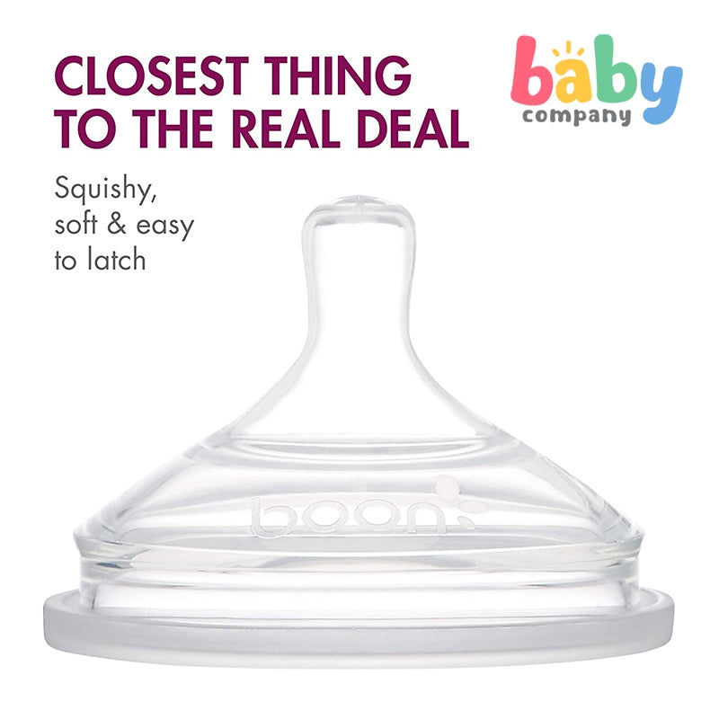 Boon 3-Pack Nursh Silicone Nipples - Fast Flow