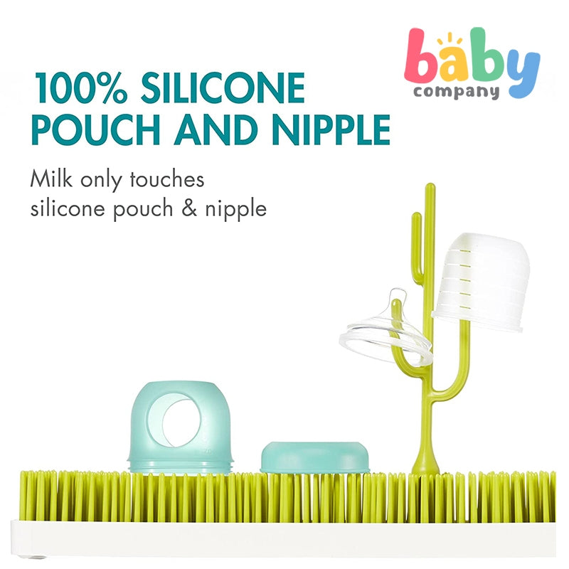 Boon 3-Pack Nursh Silicone Pouch Bottle 4oz/118ml - Blue Set