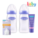 Lansinoh Momma 2-Pack Feeding Bottle 240ml with Fast-Flow Nipple and Lanolin Cream 40ml Bundle