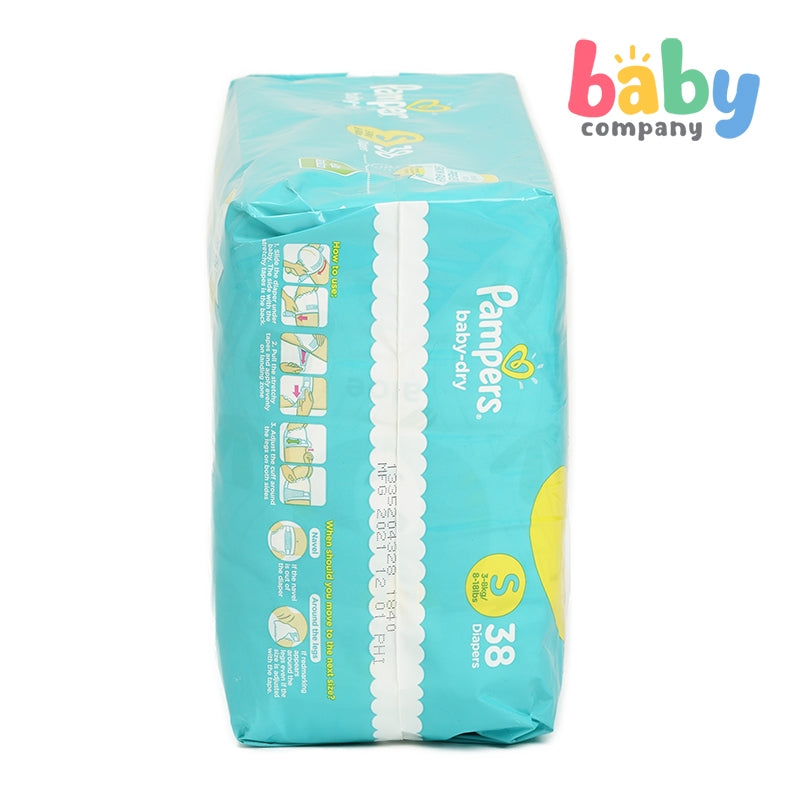 Pampers Baby Dry Taped Diapers Jumbo Pack - Small, 38s