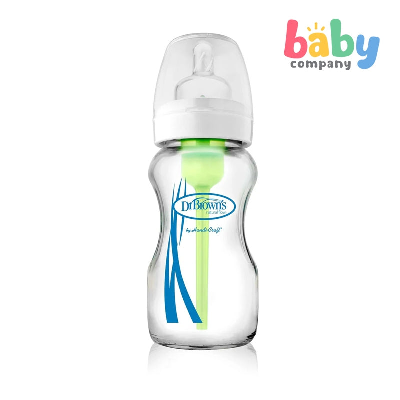 Dr. Brown’s Options 9oz/270ml Glass Wide-Neck Feeding Bottle