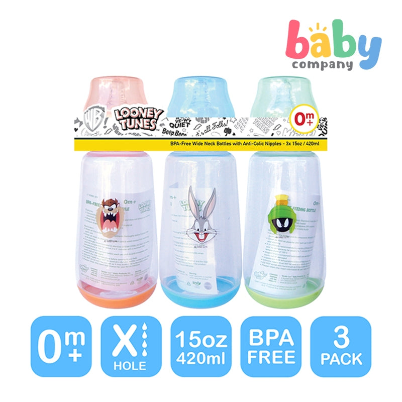 Looney Tunes Wide-Neck Bottles 15 oz - Pack of 3