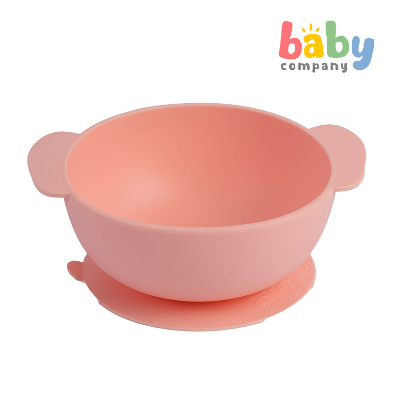 Mom & Baby Silicone Bowl, Elephant - Peach