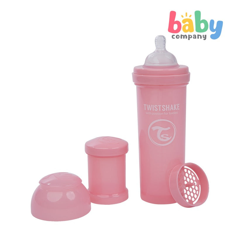 Twistshake Feeding Bottle Anti-Colic 330ml - Pastel Pink