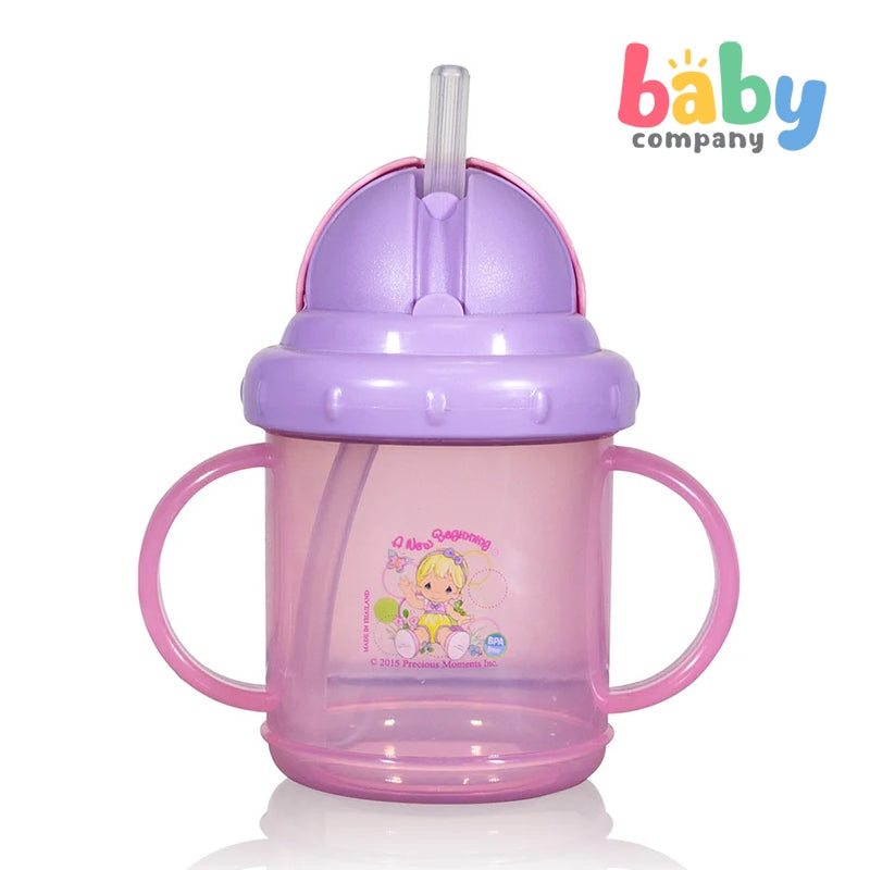 Precious Moments 2 Handle Cup with Flip Top Lid with Free Feeding Plate