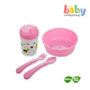 Coral Babies Feeding Set with Bowl, Training Cup, Spoon, and Fork