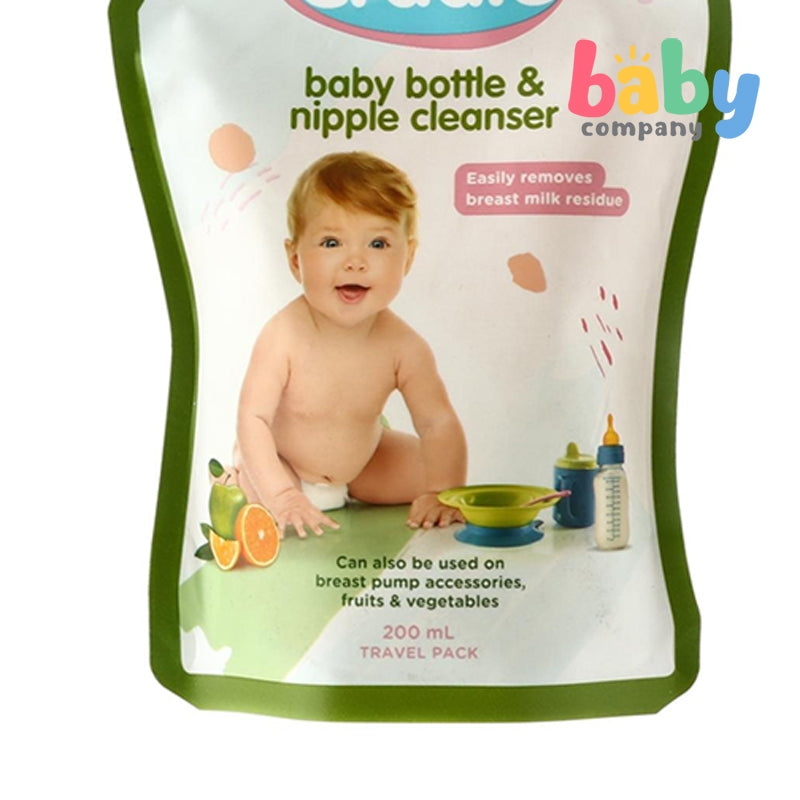 Cradle Natural Bottle & Nipple Cleanser 200mL Travel Pack