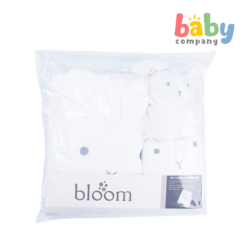 Bloom Coral 3-Piece Baby Bath Set - White Bunny