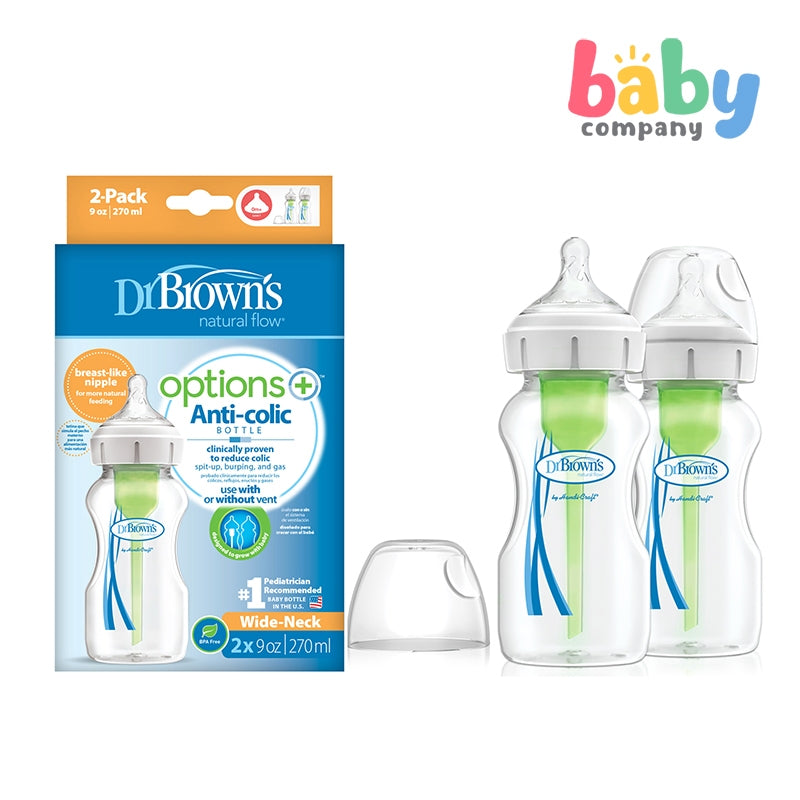 Dr. Brown's 2-Pack Options+ Wide-Neck Bottle - 270ml