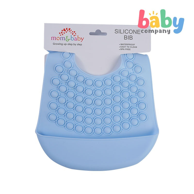 Mom & Baby Silicone Sensory Bib - Blue