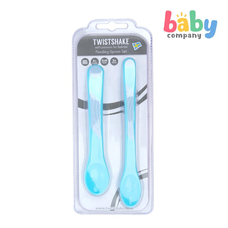 Twistshake Feeding Spoon Set 4+m 2pc/pk - Pastel Blue