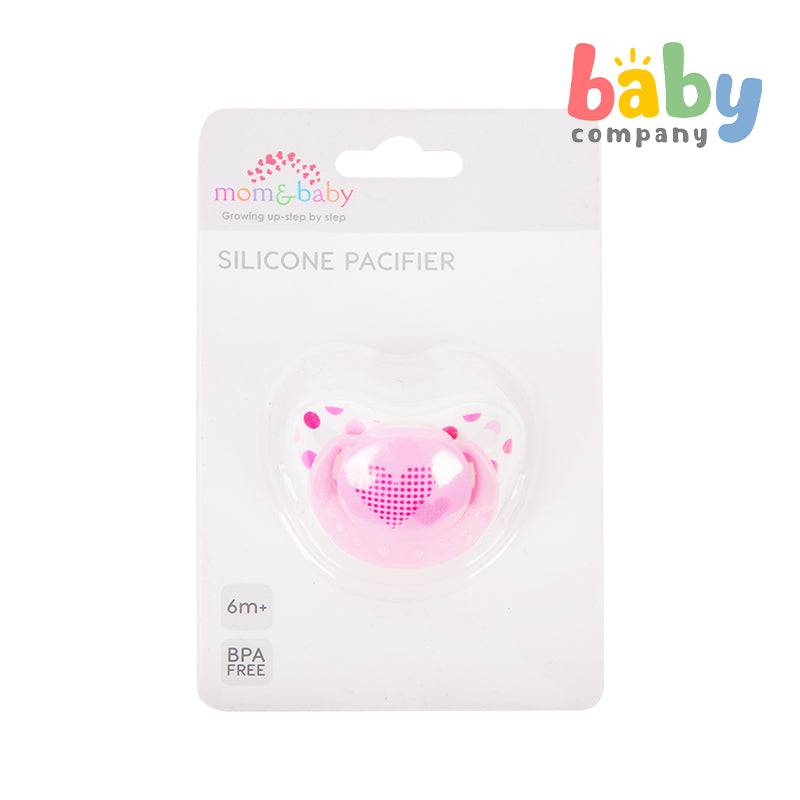 Mom & Baby Silicone Pacifier - Pink Heart