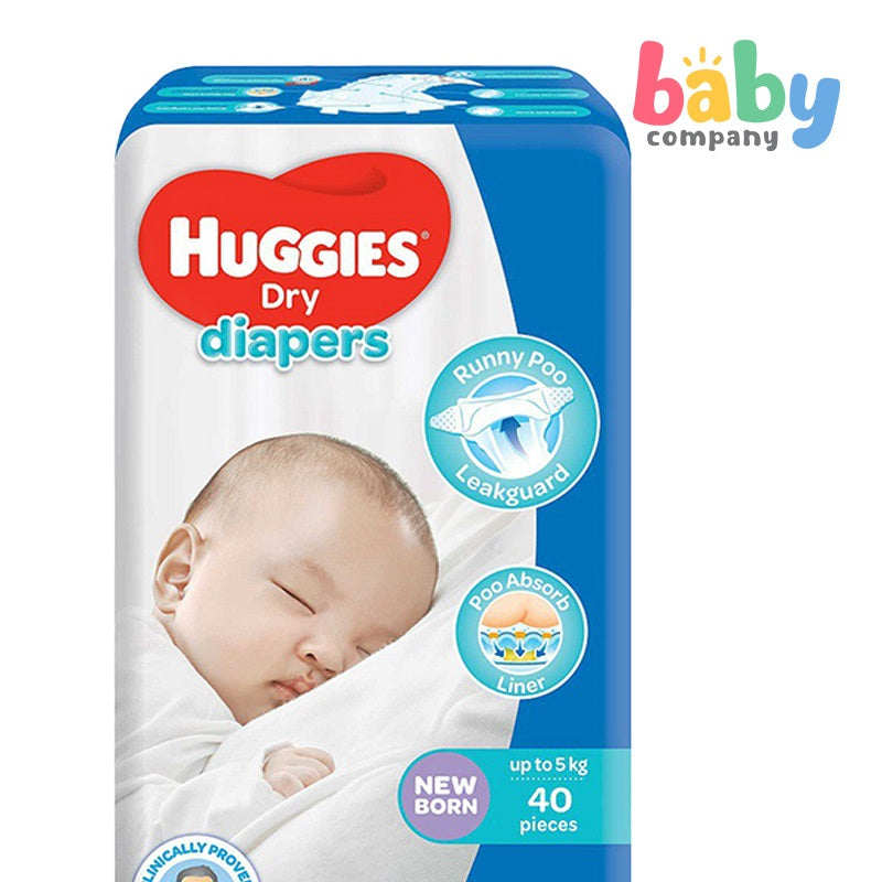 Huggies Dry Taped Diapers Newborn 40s