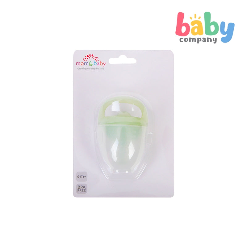 Mom & Baby Silicone Fruit Feeder with Cover - Green