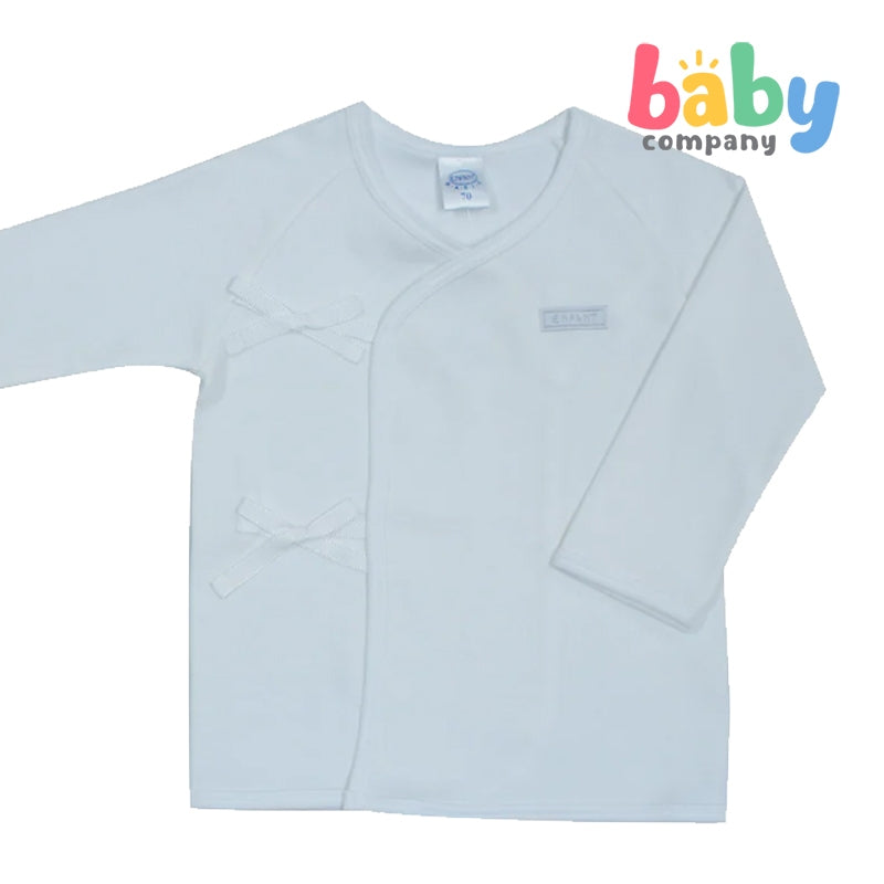 Enfant Long Sleeves Tie-Side Shirt - White