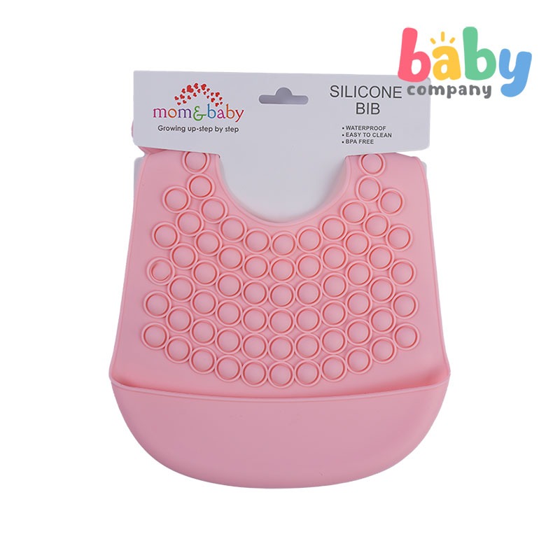 Mom & Baby Silicone Sensory Bib - Pink