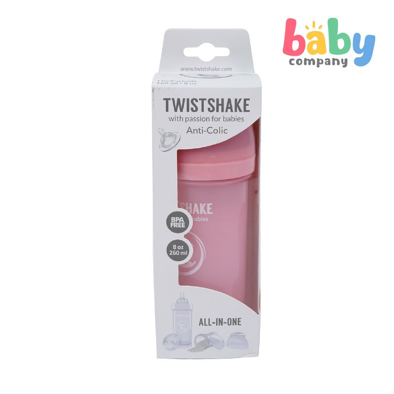 Twistshake Feeding Bottle Anti-Colic 260ml - Pastel Pink