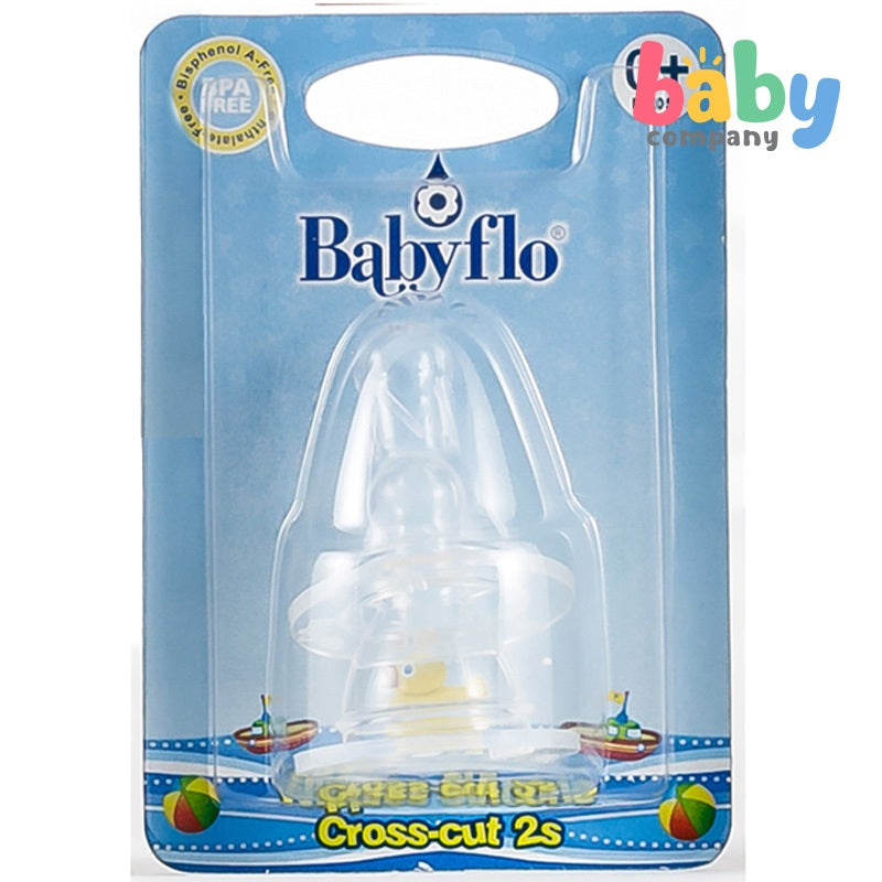 Babyflo Nipple Cross Cut-Silicone 2pcs