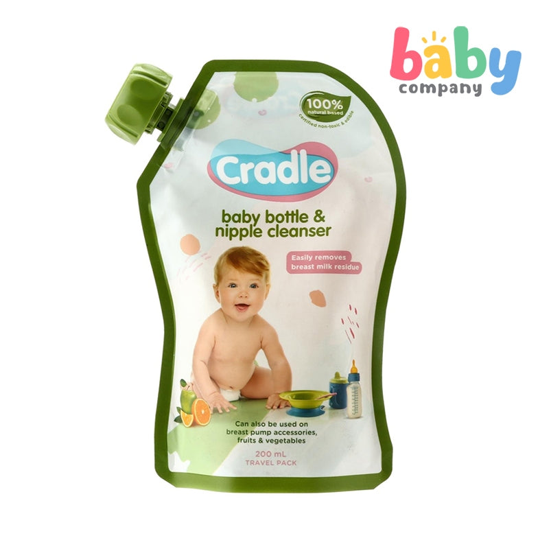 Cradle Natural Bottle & Nipple Cleanser 200mL Travel Pack