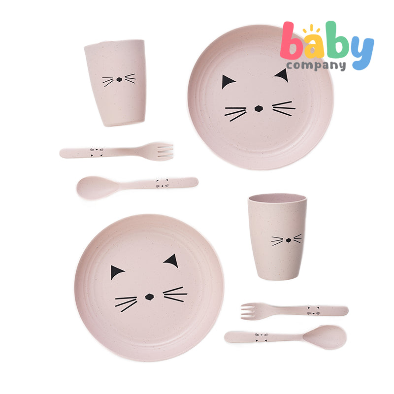 Mom & Baby 16 pc Wheat Tableware Set - Pink