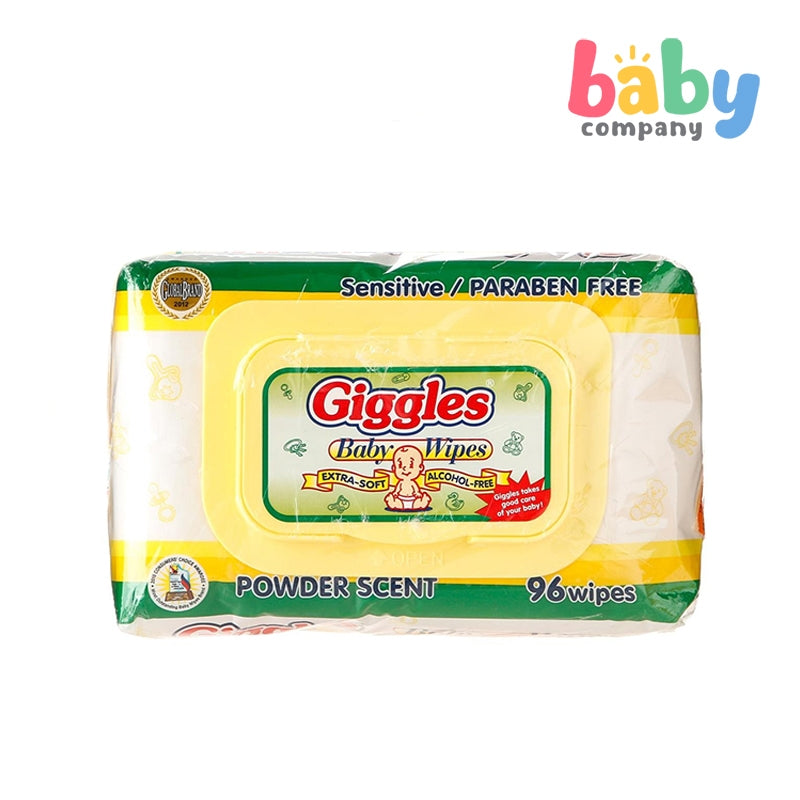 Giggles 2-Pack Baby Wipes Powder Scent