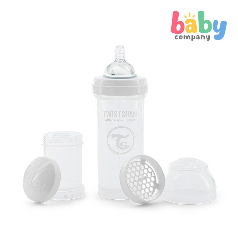 Twistshake Anti-Colic Feeding Bottle 8oz/260ml - White