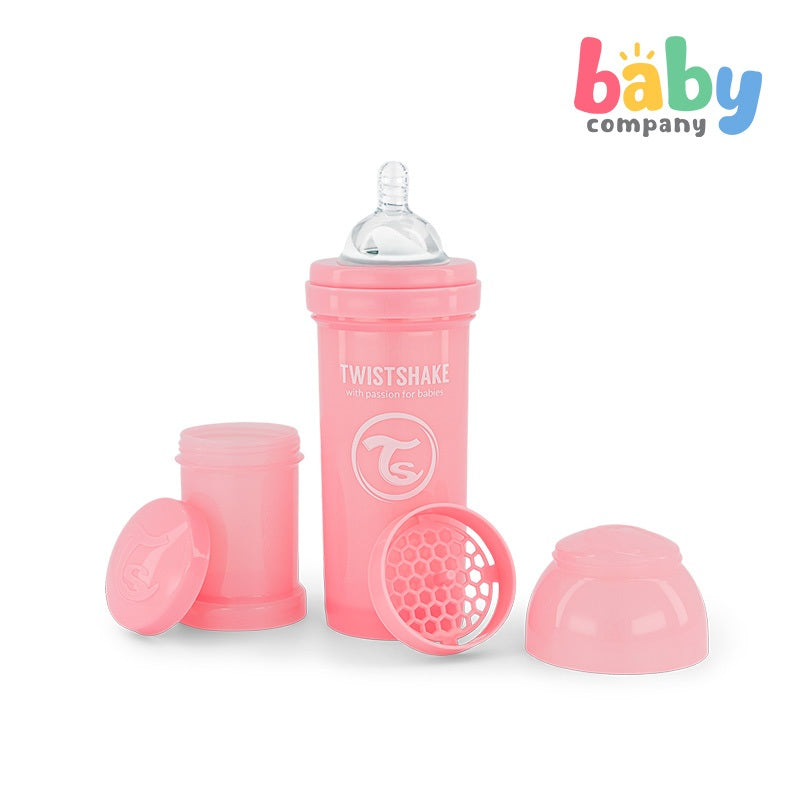 Twistshake Feeding Bottle Anti-Colic 260ml - Pastel Pink